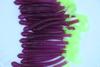 4" Purple/Chartreuse Disc Ring Worms Soft Plastic Worms Walleye Bass Fishing 50 Pack view 1