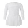 CHICTRY Youth Girls Mesh Splice Long Sleeve Rhinestone Figure Ice Skating Dress Ballet Tutu Leotard Dress White 16 Years view 1