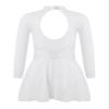CHICTRY Youth Girls Mesh Splice Long Sleeve Rhinestone Figure Ice Skating Dress Ballet Tutu Leotard Dress White 16 Years view 2