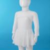 CHICTRY Youth Girls Mesh Splice Long Sleeve Rhinestone Figure Ice Skating Dress Ballet Tutu Leotard Dress White 16 Years view 3