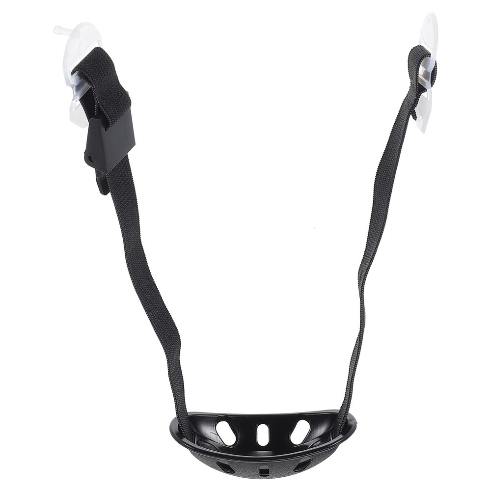 VOSAREA Universal Hard Hat Chin Strap Helmet Chin Strap with Black Elastic Strap and Chin Cup for General Headwear Protection (Black)