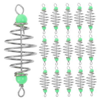 Bait 20 Pcs Fishing Carp Feeder - Carp Fishing Equipment, Olive Shape Luminous Spring Fishing Feeder Bait Holders, Method Feeders Carp Fishing 1.5X4.4CM Tackle