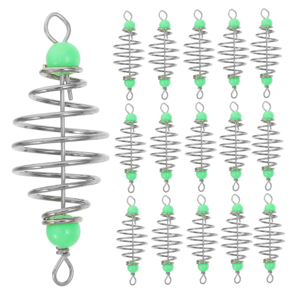 Bait 20 Pcs Fishing Carp Feeder - Carp Fishing Equipment, Olive Shape Luminous Spring Fishing Feeder Bait Holders, Method Feeders Carp Fishing 1.5X4.4CM Tackle