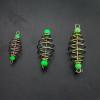 BESPORTBLE Luminous Pearl Fish Bait Olive Shaped Spring Fishing Feeder with Glow Beads 30Pcs Carp Fishing Accessories Carbon Steel Bait Saver for Low Light view 2