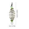 BESPORTBLE Luminous Pearl Fish Bait Olive Shaped Spring Fishing Feeder with Glow Beads 30Pcs Carp Fishing Accessories Carbon Steel Bait Saver for Low Light view 3