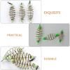 BESPORTBLE Luminous Pearl Fish Bait Olive Shaped Spring Fishing Feeder with Glow Beads 30Pcs Carp Fishing Accessories Carbon Steel Bait Saver for Low Light view 4