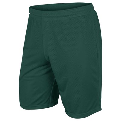 CHAMPRO Dynamic Tricot Mesh Shorts, 9" Inseam, Adult 3X-Large, Forest Green