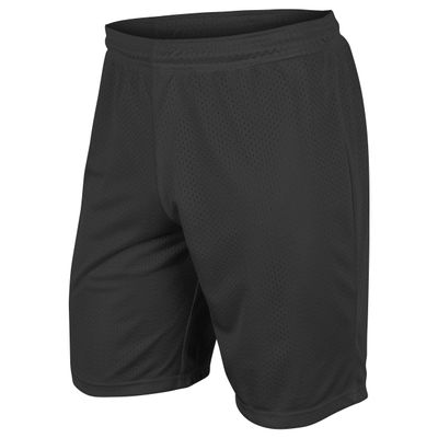 Dynamic Tricot Mesh Shorts, 9" Inseam, Adult Large, Black