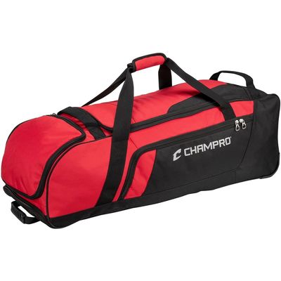CHAMPRO Boss Wheeled Catcher's Roller Bag, Scarlet