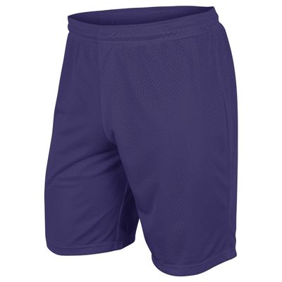 Dynamic Tricot Mesh Shorts, 9" Inseam, Adult Small, Purple