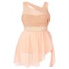 RUNQHUI Women Lyrical Modern Dance Costume Sleeveless Cutout Back Ice Skating Ballet Leotard Dress Pink Large view 3