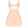RUNQHUI Women Lyrical Modern Dance Costume Sleeveless Cutout Back Ice Skating Ballet Leotard Dress Pink Large view 4