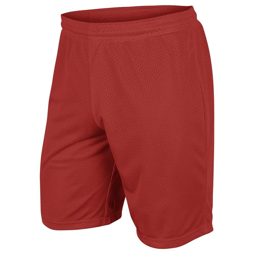 CHAMPRO Dynamic Tricot Mesh Shorts, 7" Inseam, Adult Medium, Scarlet