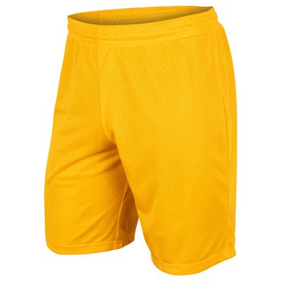 Dynamic Tricot Mesh Shorts, 9" Inseam, Adult Large, Gold