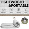 zzlamb Down Camping Blanket Light Grey, Warm Outdoor Travel Blanket Indoor Down Throw 650 Fill Power, Lightweight & Portable for Couch Backpacking Stadium Plane Picnic RV Beach, 50x77in view 4