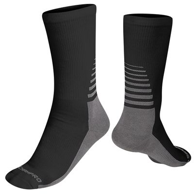 CHAMPRO Rival Crew Socks, S/M, Black