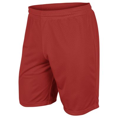 Dynamic Tricot Mesh Shorts, 9" Inseam, Adult Medium, Scarlet