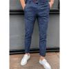 JEsilunmaMY Men's Printed Slacks Mid Waist Slim Fit Skinny Stretch Dress Pants Casual Tapered Pencil Trousers with Pockets (Dark Blue,XX-Large) view 2