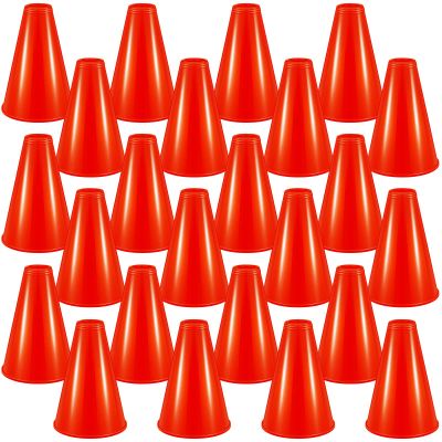 Woanger 24 Pieces Cheer Megaphone for Party Favors Sports Cheers Party Noisemaker Plastic Megaphone for Sports Match Outdoor Activities(Red)