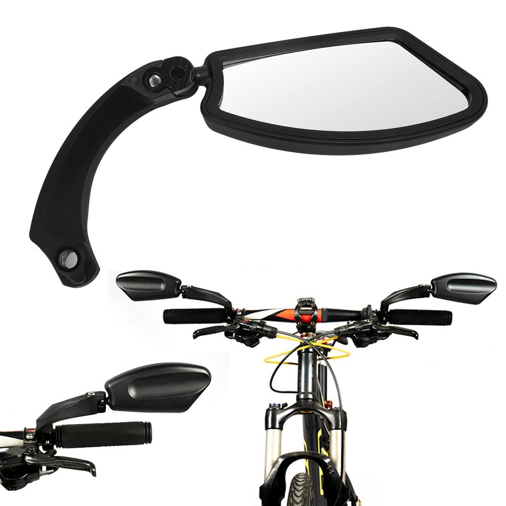 Bicycle Rear View Mirror, Bike Mirrors Handlebar Rearview Mirror Left Wide Range Foldable Handlebar Bicycle Mirror for Electric Bikes Motorcycles