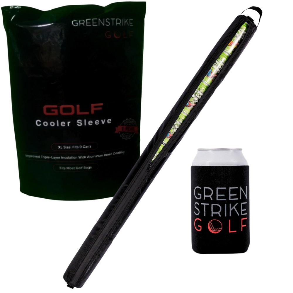 9 Can Golf Beer Sleeve with 3-Layer Insulation that Keeps Drinks Cold for 6-8 Hours No Mess Leak-Proof Zipper Golf Cooler Bag Popular Golfing Gifts & Must-Have Golfing Accessories for Men
