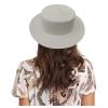 Casual Womens Straw Panama Hat Summer Beach Solid Colours Sun Hat Sunscreen Sun Visor Cap (White, One Size) view 2
