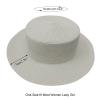 Casual Womens Straw Panama Hat Summer Beach Solid Colours Sun Hat Sunscreen Sun Visor Cap (White, One Size) view 4
