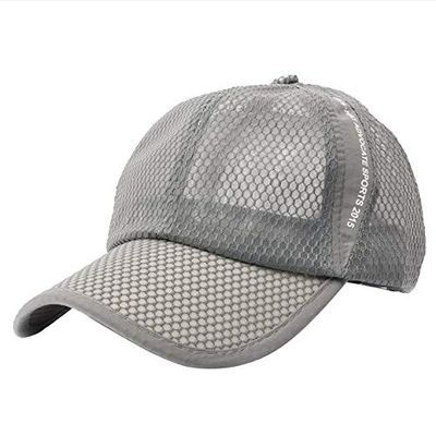 Casual Summer Women Men Casual Baseball Cap Breathable Sport Mesh Hat Sunscreen Sun Visor Cap (Grey, One Size)