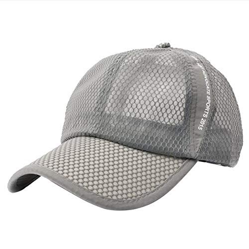 Casual Summer Women Men Casual Baseball Cap Breathable Sport Mesh Hat Sunscreen Sun Visor Cap (Grey, One Size)
