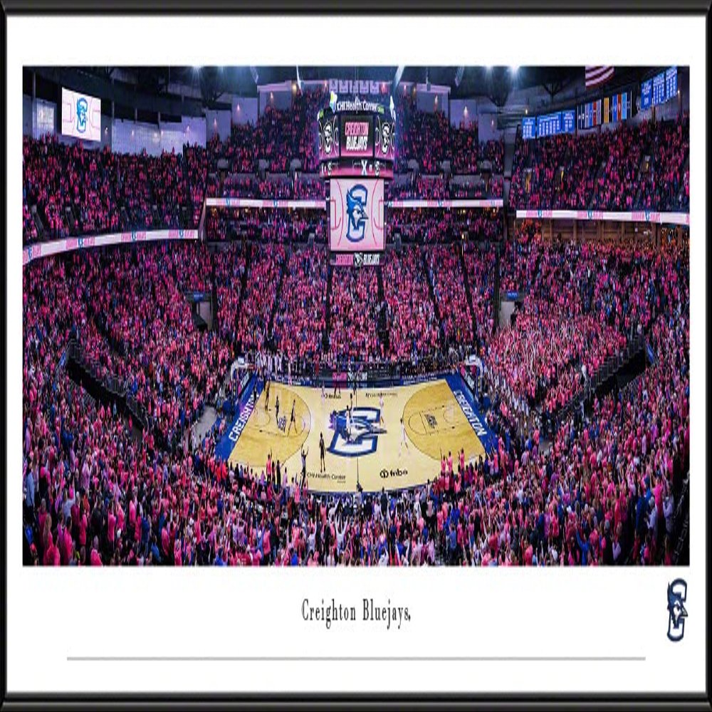 Creighton Bluejays Basketball - 40.25x13.75-inch Standard Framed Print by Blakeway Panoramas
