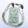 3.1" China Nature Certified Grade A Jadeite Jade Wealth Dragon Necklace Pendant 2154 view 2