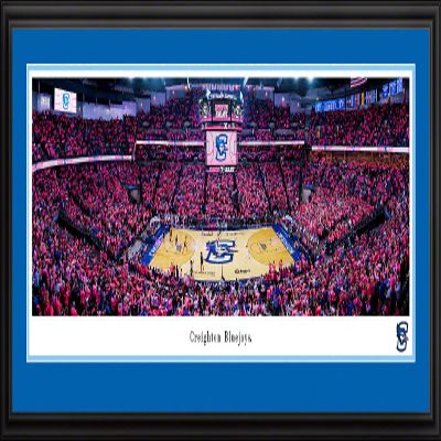 Creighton Bluejays Basketball - 44x18-inch Double Mat, Deluxe Framed Picture by Blakeway Panoramas