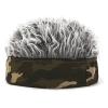 ANGGREK Men Short Wig Headband, Men Artificial Wig Hat Camouflage Size Adjust Funny Short Hair Wig Headband Cosplay Fake Hair Hat Black and Grey view 1