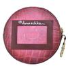 Anuschka Women's Original Hand Painted Genuine Vegetable Tanned Leather Round Coin Purse - Croco Embossed Berry view 2