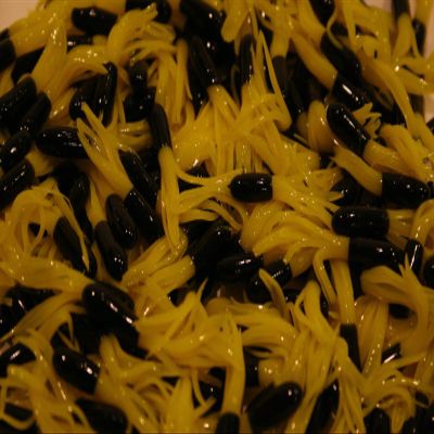 100 pk 1.5" Black/Yellow Crappie Fishing Tube Jig Skirts Perch Bluegill Bream