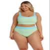 Cyn & Luca Women's Scoop Neck Swim Top, Pistachio/Aqua view 1