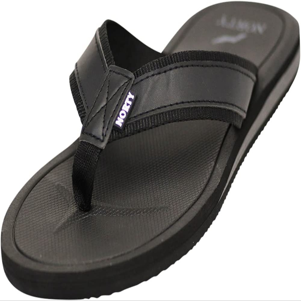 NORTY Men's Arch Support Flip Flop Sandal, Black 42211-10D(M) US
