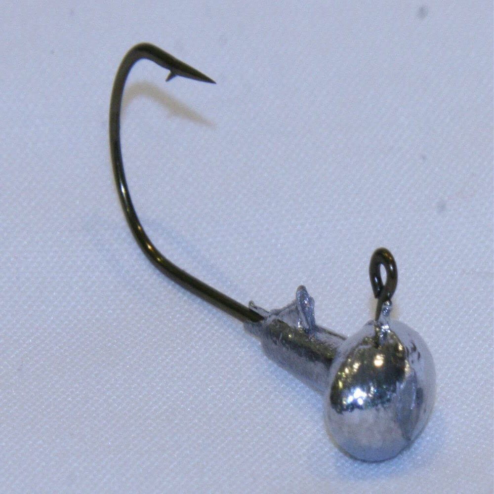 10 pk 1/2 oz Football Bass Fishing Jig Heads Bronze Aberdeen Hooks