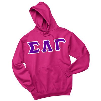 Greek Underdog Sigma Lambda Gamma Twill Letter Hoodie Pink - Small