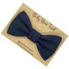 Handmade Pre-Tied Clip on Bow Tie for Baby to Young Boy (Small, Woven Navy) view 1
