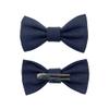 Handmade Pre-Tied Clip on Bow Tie for Baby to Young Boy (Small, Woven Navy) view 3