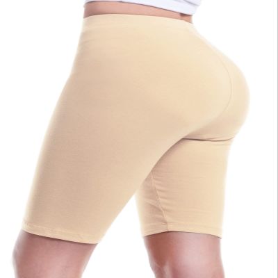 Design by Olivia Women's Basic Solid Active Yoga Biker Shorts Nude M