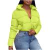 tuduoms Fashion Crop Puffer Jacket for Women Oversized Sherpa Collar Lightweight Quilted Down Coat Winter Warm Ski Jacket view 1
