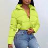 tuduoms Fashion Crop Puffer Jacket for Women Oversized Sherpa Collar Lightweight Quilted Down Coat Winter Warm Ski Jacket view 2