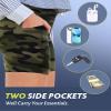 CAMPSNAIL Biker Shorts Women with Pockets - 3"/5"/8" High Waisted Workout Spandex Tummy Control Gym Running Yoga Shorts Green Camo view 3