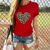 Women Love Heart Graphic Tees Shirt Short Sleeve Tops Tshirts Regular Fit Tunic Blouse Cute Funny Gift Clothes 2023 view 2