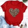 Women Love Heart Graphic Tees Shirt Short Sleeve Tops Tshirts Regular Fit Tunic Blouse Cute Funny Gift Clothes 2023 view 3