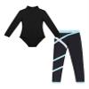 Huimingda Kids Girls Dance Gymnastics Athletic Workout Ballet Dance Leotard with Pants Light Blue 7-8 Years view 3