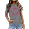 Women Love Heart Graphic Tees Shirt Short Sleeve Tops Tshirts Regular Fit Tunic Blouse Cute Funny Gift Clothes 2023 view 1