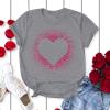 Women Love Heart Graphic Tees Shirt Short Sleeve Tops Tshirts Regular Fit Tunic Blouse Cute Funny Gift Clothes 2023 view 2